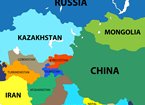 Map with Kazakstan