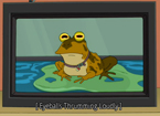 Futurama screenshot of hypnotoad with subtitles.